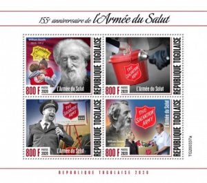 Togo - 2020 Salvation Army Anniversary - 4 Stamp Sheet - TG200337a