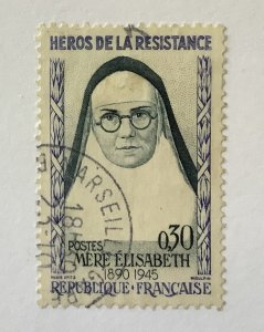 France 1961 Scott 993 used - 0.20fr,  Heroes of the resistance, Mère Elizabeth