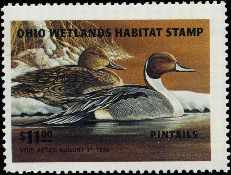 OHIO #14 1995  STATE DUCK STAMP PINTAILS by Ron Kleiber