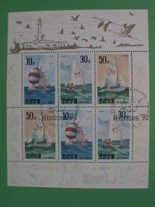 KOREA STAMP 1992  RICCIONE'92  YACHTS SAILING - CTO- NH S/S SHEET- #2  VERY RARE