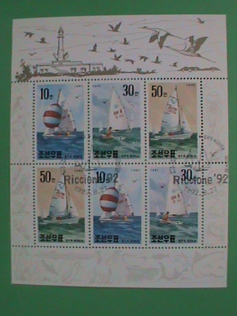 KOREA STAMP 1992  RICCIONE'92  YACHTS SAILING - CTO- NH S/S SHEET- #2  VERY RARE