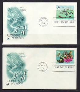 US 2863-2866 Wonders Sea Artcraft S/4 U/A FDC