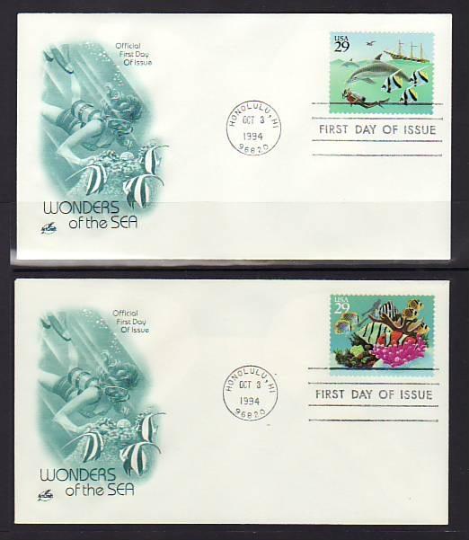 US 2863-2866 Wonders Sea Artcraft S/4 U/A FDC