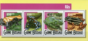 Guinea-Bissau Frogs Stamps 2015 MNH Frog Amphibians Fauna 4v M/S