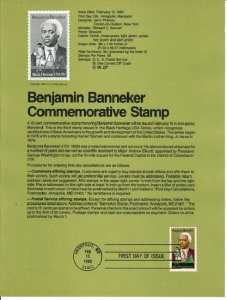 US SP482 Benjamin Banneker Souvenir Page #1804