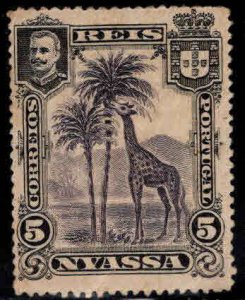 Nyassa Scott 27 Unused African Animal Giraffe stamp from 1901 set toned gum