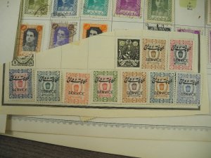 PERSIA, old time assortment of Stamps hinged on remainder/overlapping pages