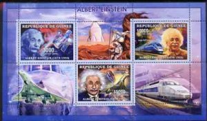 GUINEA GUINEE 2006 SHEET MNH ALBERT EINSTEIN TRAINS AVIATION SPACE