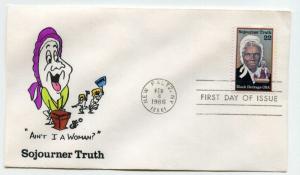2203 Sojourner Truth, Black Heritage, 1986, Animated by Ellis, FDC