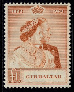 GIBRALTAR GVI SG135, £1 brown-orange, M MINT. Cat £60.