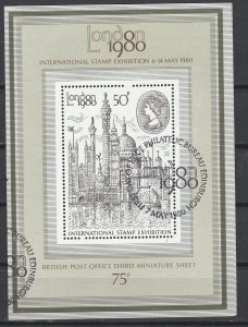 $1. 99CENT STARTS #42 GREAT BRITIAN 1980 STAMP EXPO S/S USED