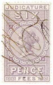 (I.B) QV Revenue : Judicature Fees 6d (1876)