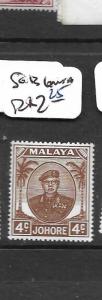 MALAYA JOHORE (P0301B) 4C SULTAN  SG 136  MNH