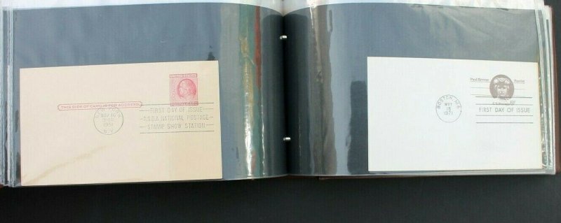 US Stamp Collection, Postal Card FDC Large Lot of 100 Cards in Lighthouse Album