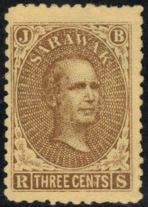 SARAWAK 1869 3c Sir James Brooke; Scott 1, SG 1; Mint