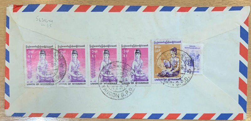 MYANMAR 4 1990/1991 COMMERCIAL COVERS TO HONG KONG.CAT £67