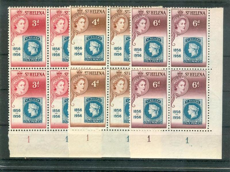 St. Helena - Sc# 153-5. 1956 Cent. Postage. NH Block. $4.40.