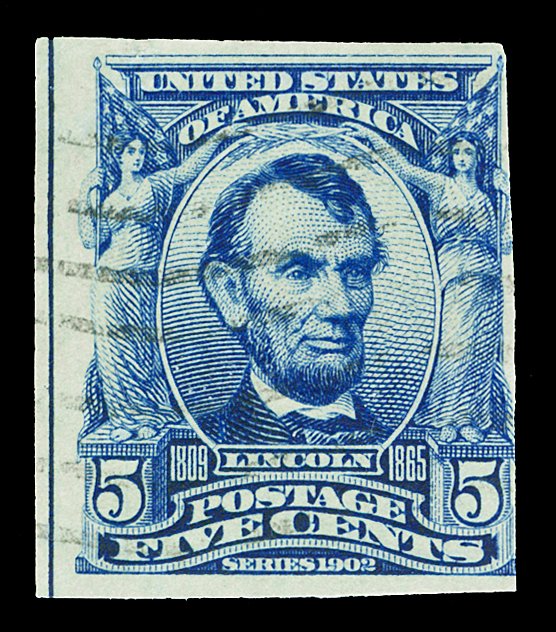 Scott 315 5c Lincoln Imperforate Spacefiller Used Fine