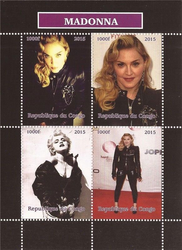 Congo 2015 Madonna Singer Dancer Hollywood Actress Music 4v Mint S/S. (#16)