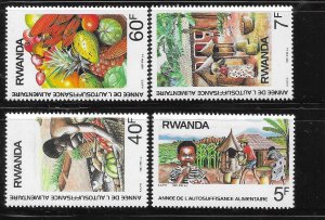 Rwanda 1987 Self Sufficiency in Food Production Sc 1278-1281 MNH A2297