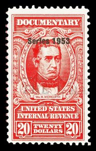 Scott R644 $20.00 1953 Dated Red Revenue Used F-VF Cat $22.50