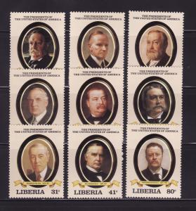 Liberia 923-931 Set MNH Famous People, Presidents (A)