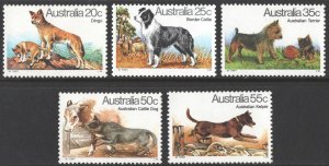 Australia SC#727-731 20¢-55¢ Dogs (1980) MNH