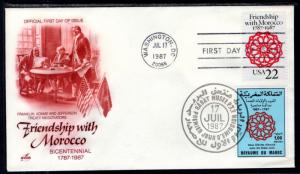 US 2349 Friendship With Morocco Joint Issue Artcraft U/A FDC