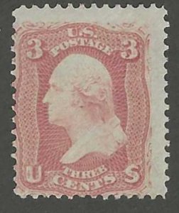 1861 3c ROSE WASHINGTON (65) MINT LH  $125