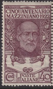 Sc# 141 Italy 1922 Mazzini Patriot & Writer 40c issue MNH CV $57.50 Stk #1