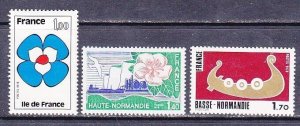 France 1588-90 MNH OG 1978 Ile De France & Upper & Lower Normandy Set VF