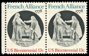 US Scott 1753 VF/MNH Pair - 1978 13¢ King Louis XVI & Franklin - P.O. Fresh