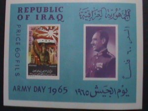 IRAQ-1965 SC#363a  ARMY DAY-PRESIDENT ABDUL SALAM ARIF MNH IMPERF S/S VF