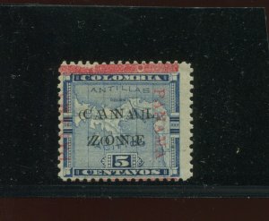 Canal Zone 12c Double 'CANAL ZONE' Overprint Stamp w/APS Cert (CZ12-46)