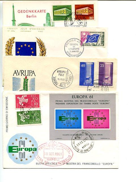 Europa 1958/69  4 FDC unaddressed VF