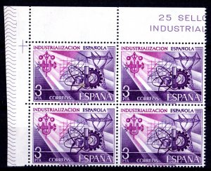 Spain 1975 Sc#1917 SPANISH INDUSTRALIZATION SYMBOLS OF INDUSTRY Block of 4 MNH