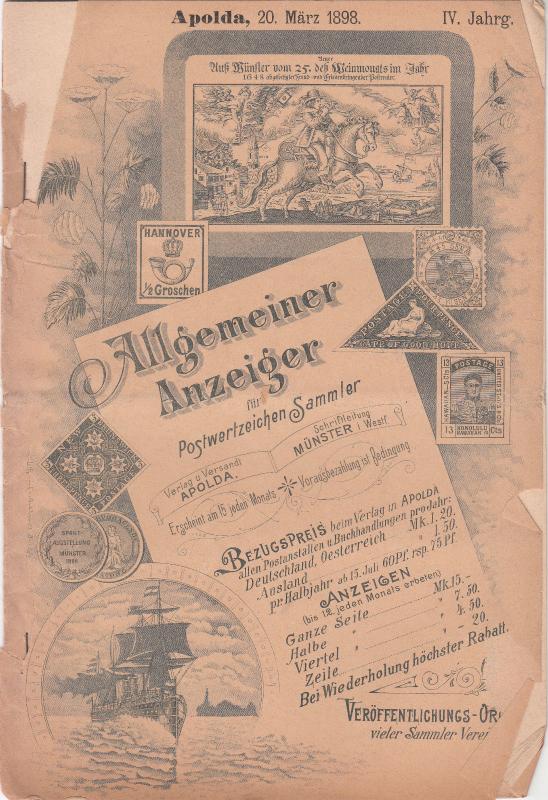 Allgemeiner Anzeiger - 1898 ##1,2,3,4,5,6,7,9 (Apolda/Munster)