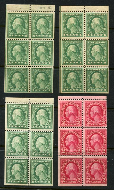 Nice Lot of 3 #498e 1c Booklet Panes plus one #634d Pane  Mint ognh