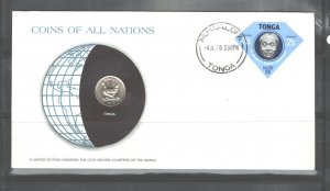 TONGA, 4 JULY 1078 FDC COINS OF ALL NATIONS