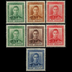 NEW ZEALAND 1938 - Scott# 226-8C King Set of 7 NH