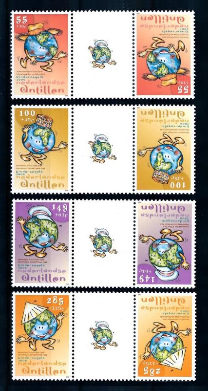 [95132] Netherlands Antilles 2006 Youth Care Int. Year Earth Gutter Pairs MNH