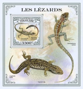 Togo - 2021 Lizards, Canegrass Dragon - Stamp Souvenir Sheet - TG210112b