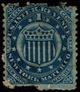 1864 US Scott #- RO136b Private Die Match New York Match Company Unused