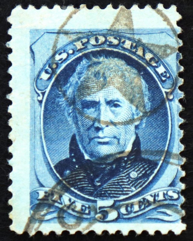 U.S. Used Stamp Scott #185 5c Taylor. Jumbo. Circle 5-Point Star Fancy  Cancel.