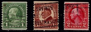 U.S. 597, 598, 599 USED NH SET OF 3 (V4628)