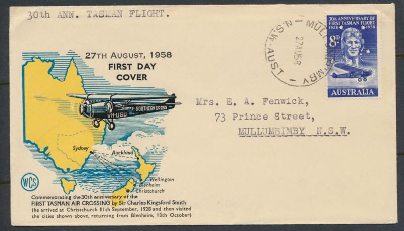 Cover 30th Anniversary Tasman First Flight 1958 SPECIAL - please read details...