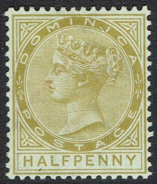 DOMINICA 1877 QV 1/2D WMK CROWN CC PERF 14