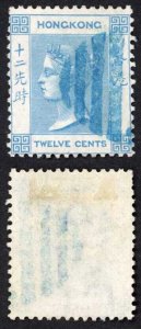 Hong Kong SG12a 1863 12c Pale Blue wmk crown CC