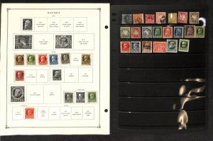 Bavaria - Germany Stamp Collection on 10 Scott International Pages, 1849-20 (BD)