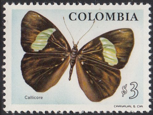 Colombia 1976 MNH Sc #842 3p Callicore Butterflies